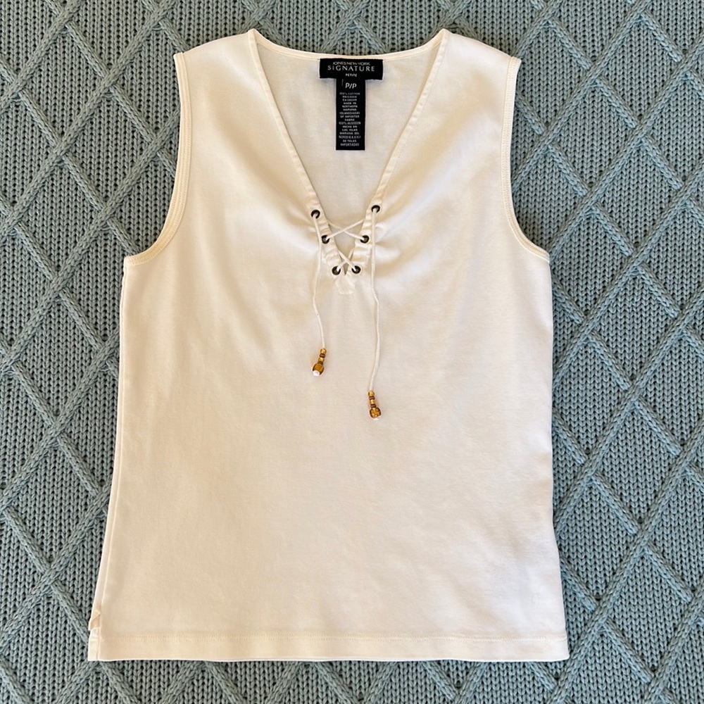 Vtg Jones New York Signature Petite Sleeveless Top
